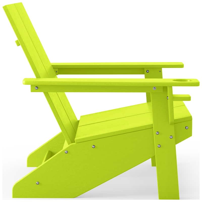 Coastin Modern Poly Adirondack Chair With Ottoman (Set of 2)