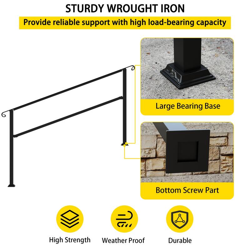 Iron Stair Rail Steps Suitable for Garden Porch and Home Applications