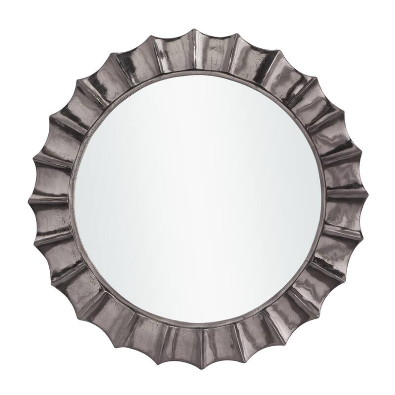 Aluminum Metal Starburst Wall Mirror - Gold - Roche River Decor