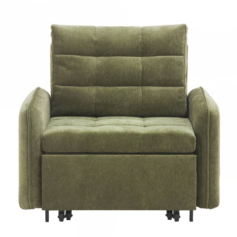 80" Extra Long Pull Out Sleeping Lounge with USB Charging, Storage Pockets and Box