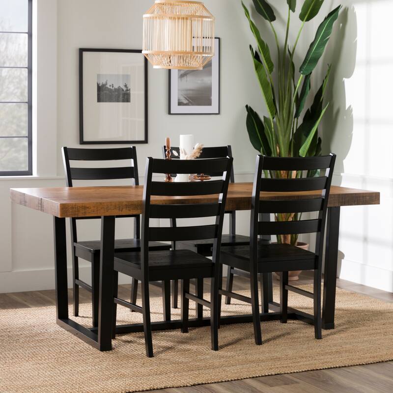 Middlebrook Solid Wood 5-Piece Dining Set with Ladder Back Chairs