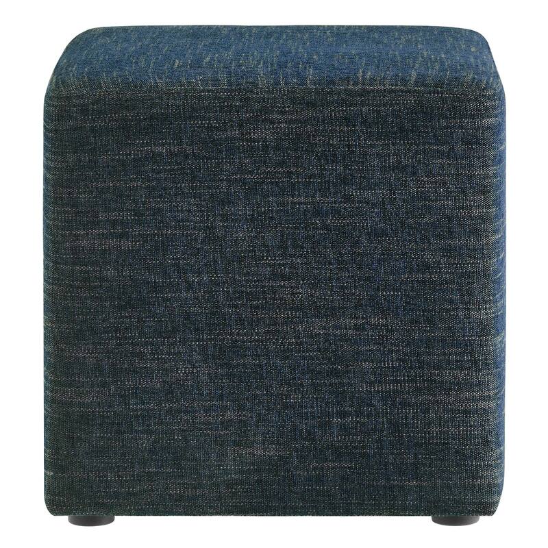 Callum 17"/28" Square Woven Heathered Fabric Upholstered Ottoman