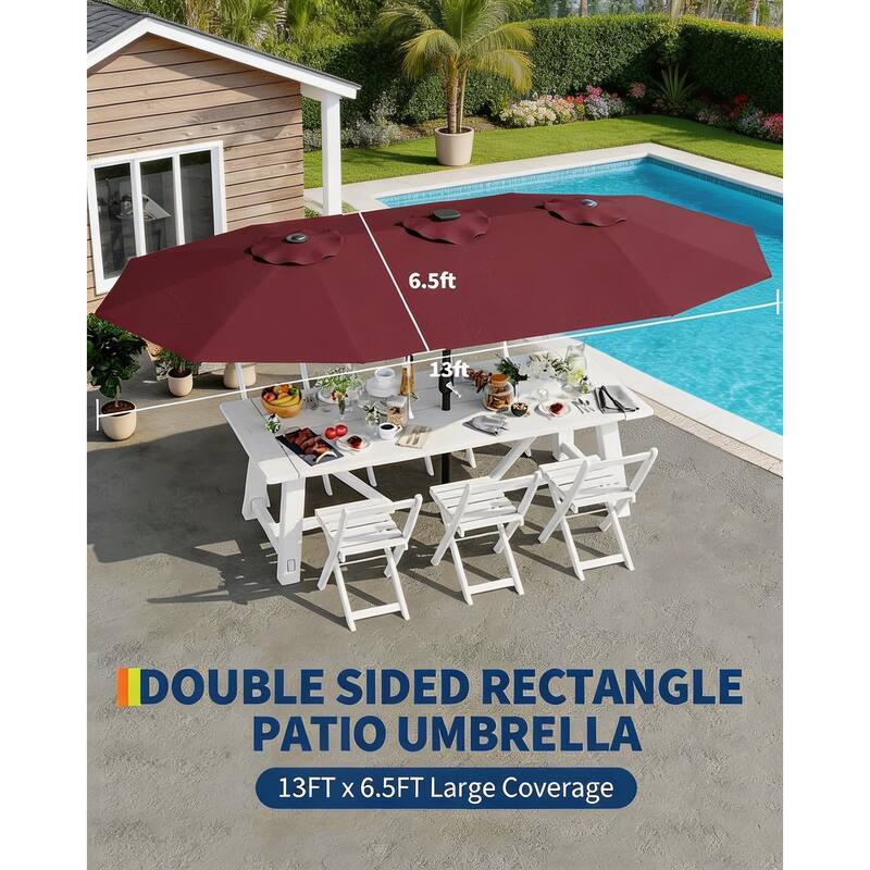 13ft Patio Umbrella, with Double Canopy, No Base
