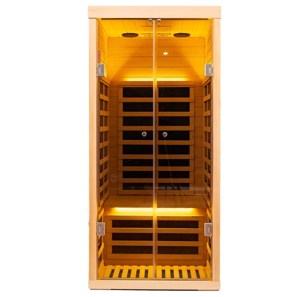 1-Person Sauna with LCD Display, Touch Control and Bluetooth - 35" x 35" x 76"