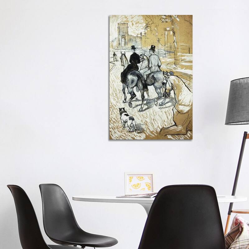iCanvas "Horse-Riders Going Toward The Bois de Boulogne, 1888" by Henri de Toulouse-Lautrec Canvas Print - 40x26x1.5