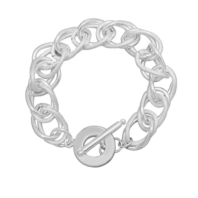 Victoria Townsend Silver Plated Thick Toggle Link Bracelet