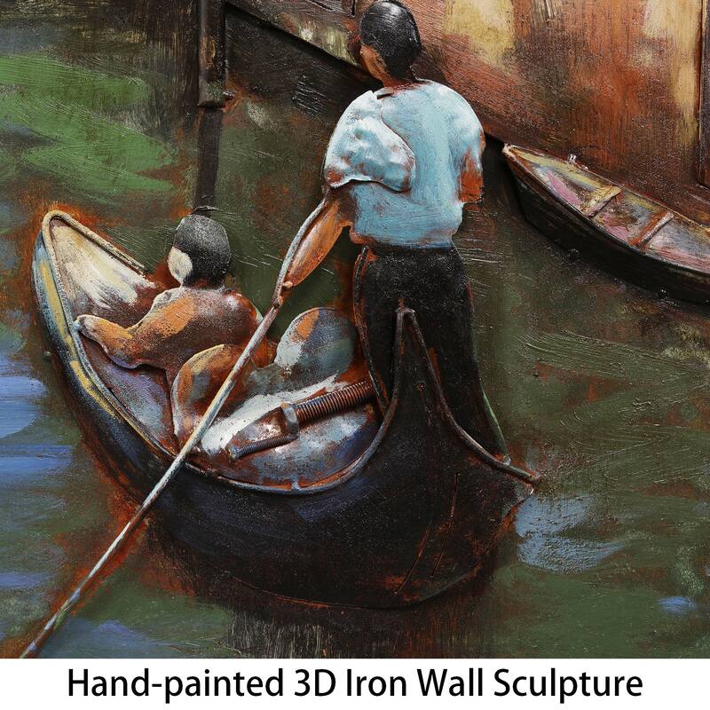 "Venice" Mixed Media Iron Hand Painted 3D Wall Art