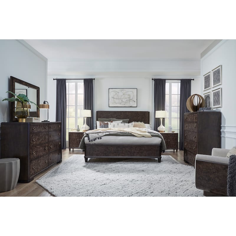 Magnussen Home Rowan Espresso Drawer Dresser with Landscape Mirror