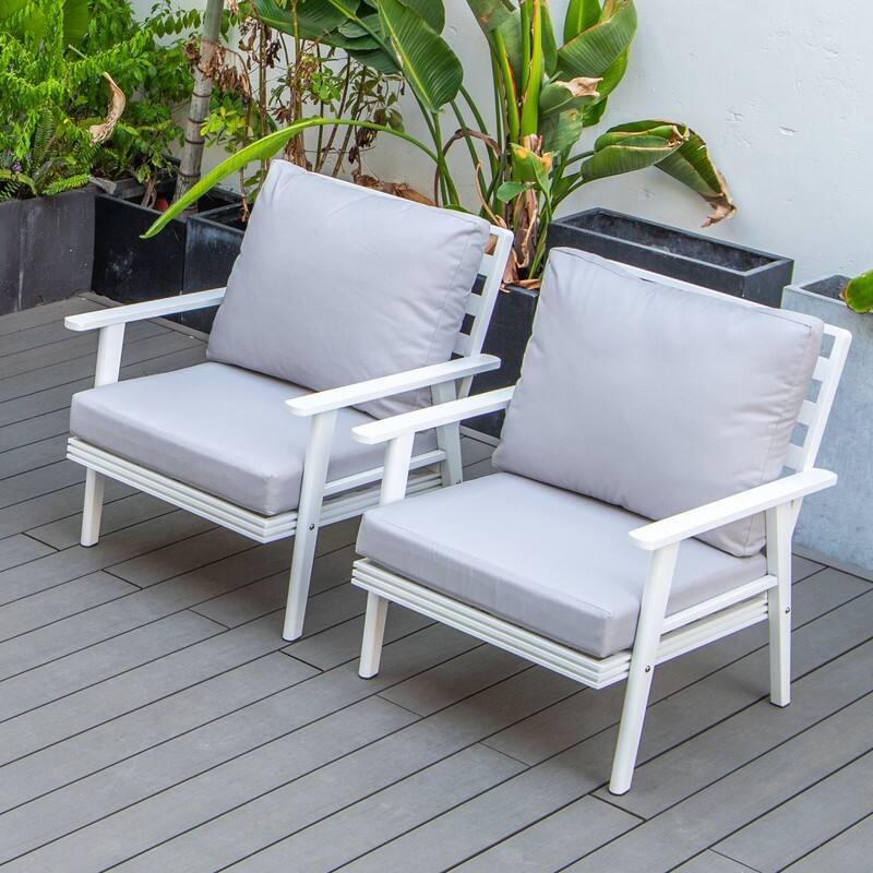 Walbrooke Modern Polyester Upholstery Aluminum Frame wtih Removable Cushion Covers for Indoor Outdoor