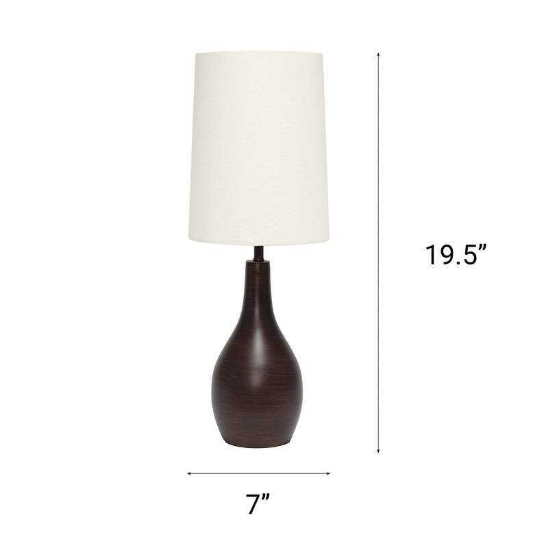 LED Hourglass Table Lamp with Drum Shade - 19.5" - Bronze