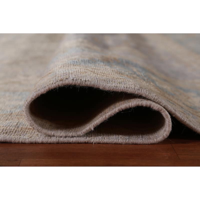Hand Knotted Oriental 100% Wool Carpet Transitional All-Over Greys & Charcoal Oushak Area Rug - 11' 8'' X 9' 0''