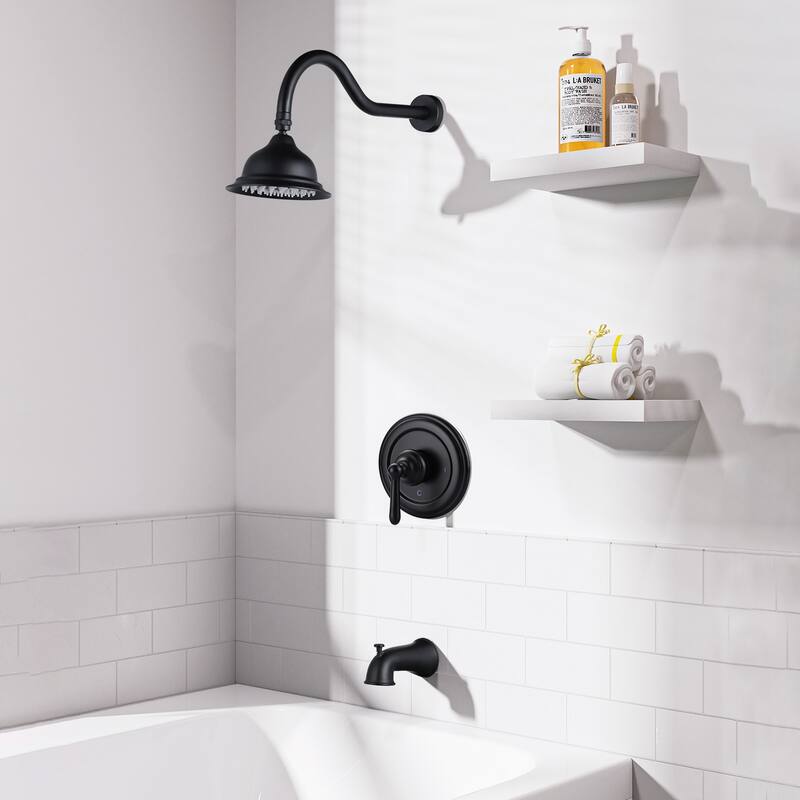WOWOW Single Handle 1-Spray Tub and Shower Faucet with Valve Included
