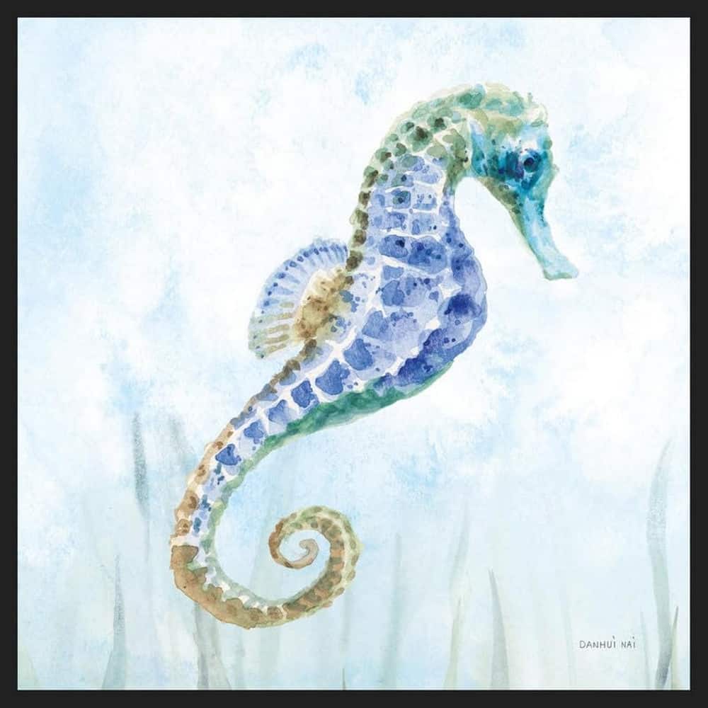 Undersea Seahorse Swimming II Framed Poster