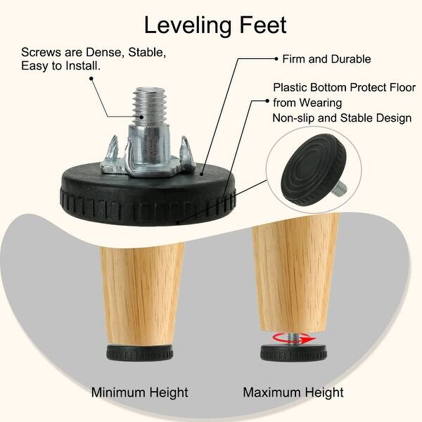 Shop M8 X 18 X 40mm Screw On Furniture Glide Leveling Feet Thread
