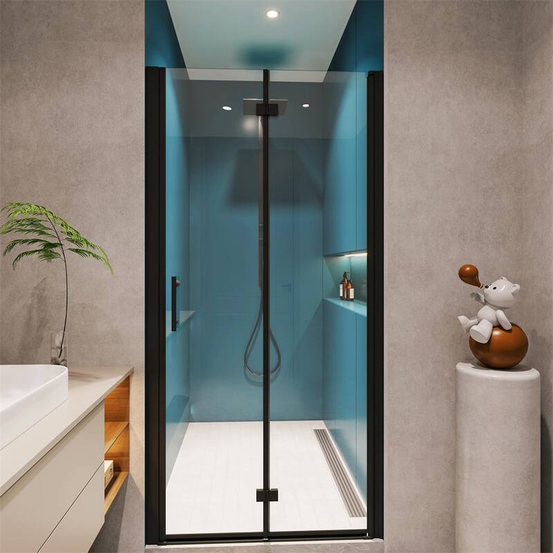 Adjustment Universal Pivot Glass Shower Door with 1/4" Tempered Glass