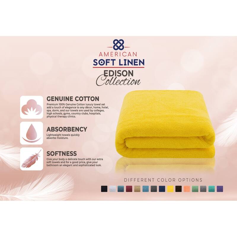 American Soft Linen 40x80 Inch Premium, Soft & Luxury 100% Ringspun Genuine Cotton Extra Large Jumbo Turkish Bath Towel