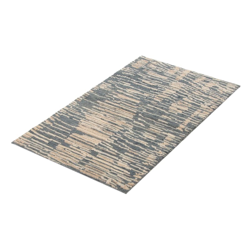 ECARPETGALLERY Hand-knotted Tangier Teal Wool Rug - 3'1 x 4'11