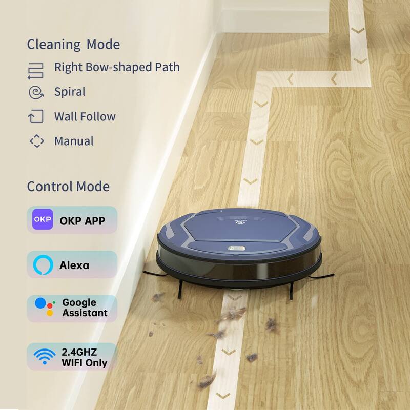 Robot Vacuum Cleaner with WiFi/APP/Alexa Control, Self Recharging