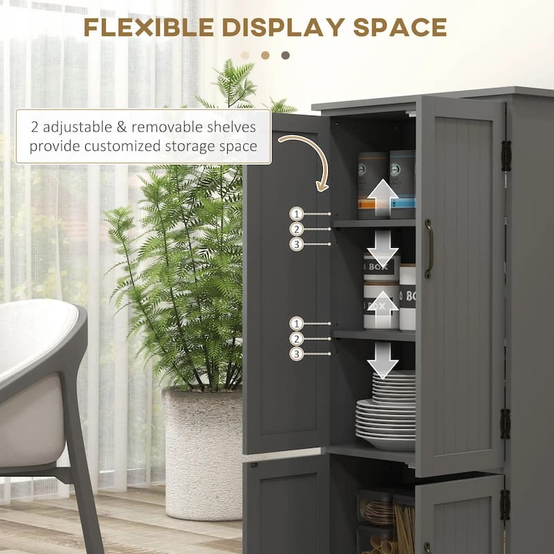 Accent Floor Storage Cabinet Kitchen Pantry,Adjustable Shelves,2 Doors
