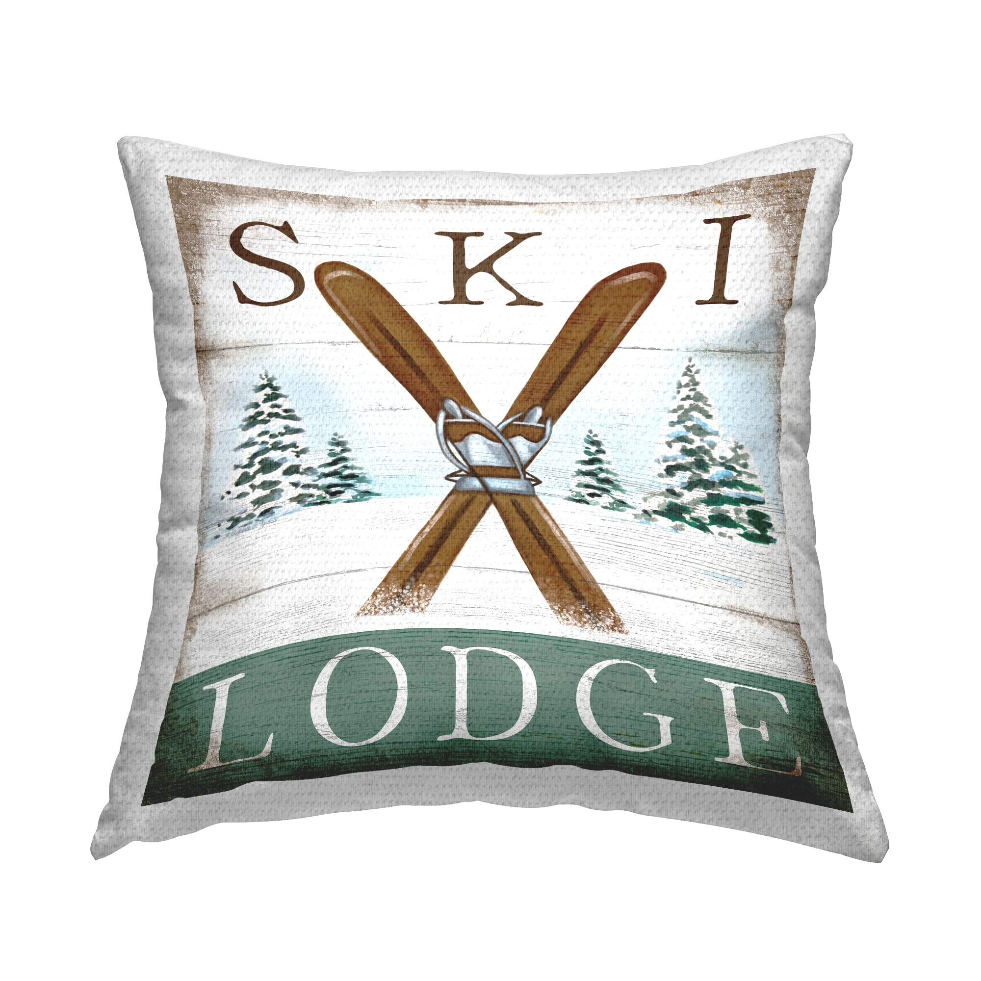 Stupell Vintage Ski Lodge Printed Outdoor Throw Pillow Design by Elizabeth Tyndall