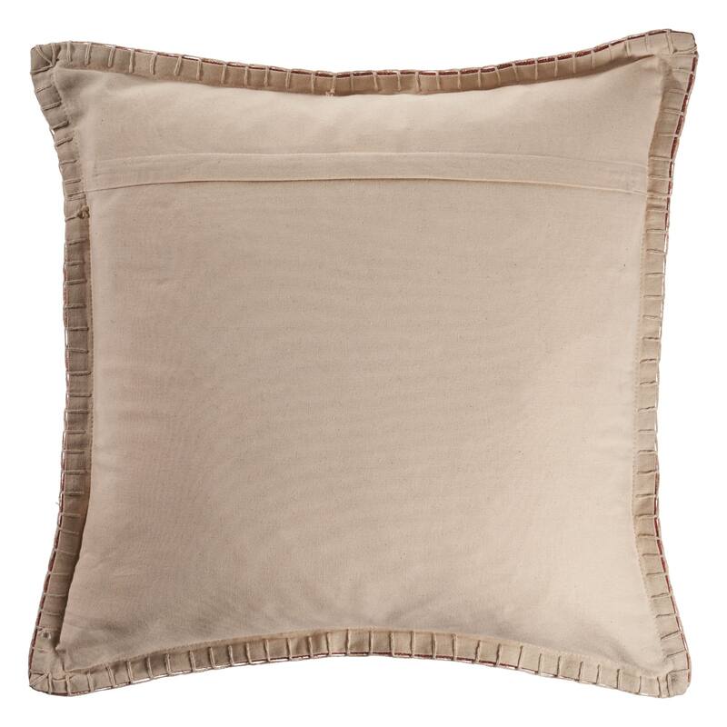 24" Clay Brown Solid Square Throw Pillow with Embroidered Edges