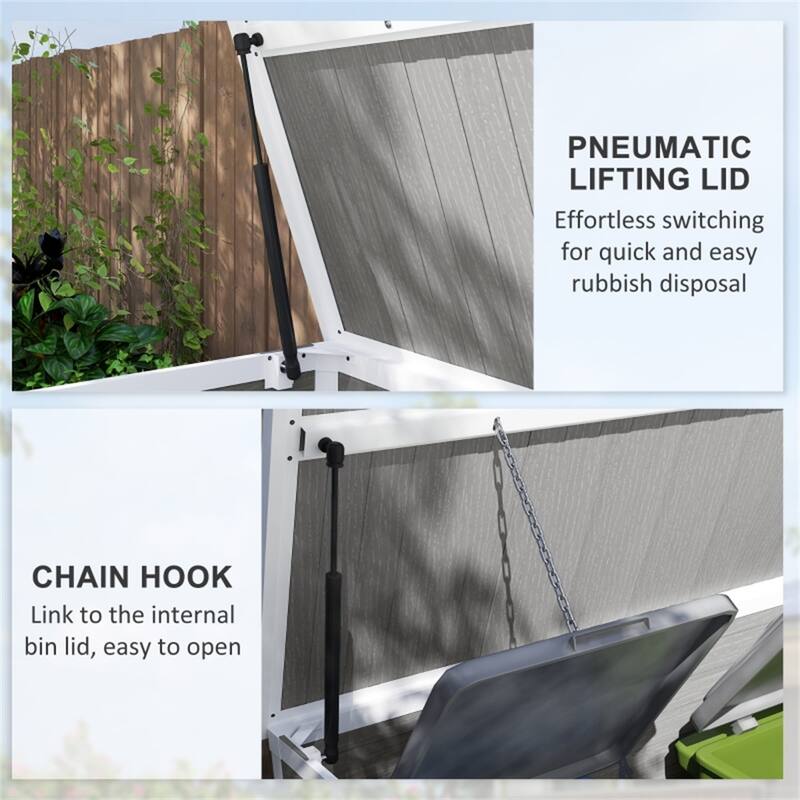 Outdoor Storage Shed for Tools with Lift Lid and Secure Latches - 56.3" W x 29.7" D x 43.3" /42.7" H