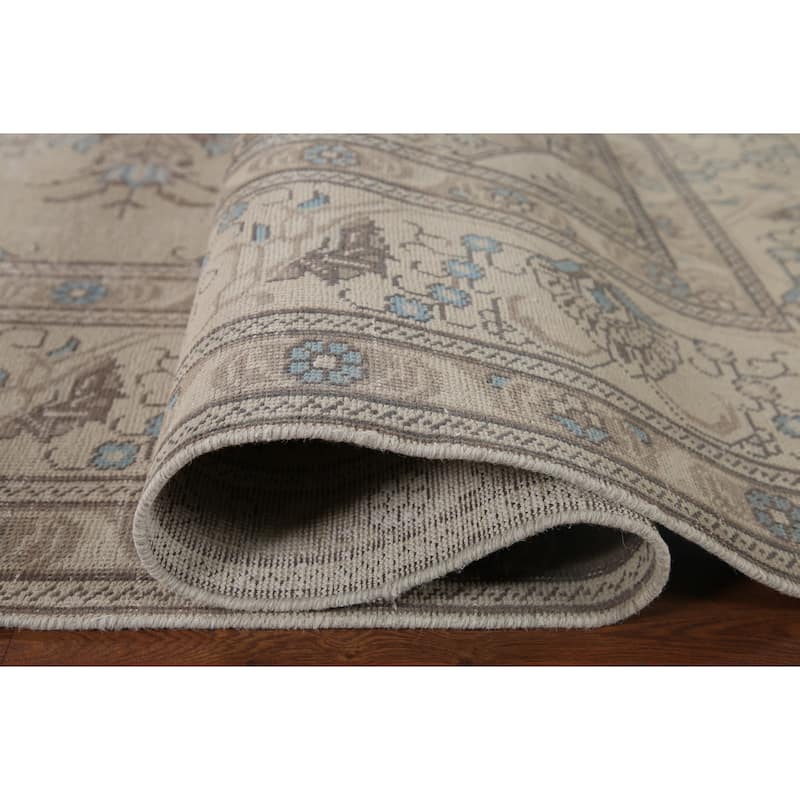 Distressed Traditional Tabriz Persian Vintage Rug Handmade Wool Carpet - 9'7" x 12'4"