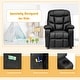 preview thumbnail 14 of 46, Costway Kids Youth Recliner Chair PU Leather w/Cup Holders & Side
