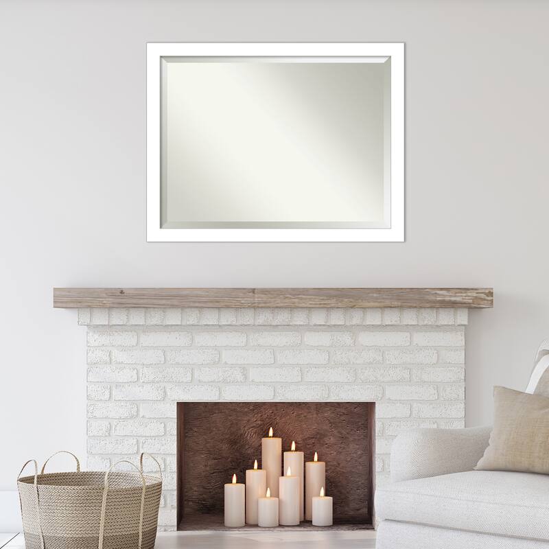 Beveled Wall Mirror - Wedge White Frame - Wedge White