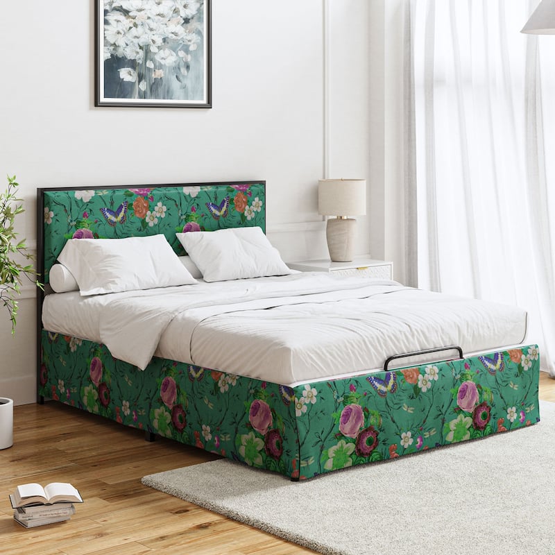 Oliver Modern Washable Slipcover Bed Upholstered Metal by HULALA HOME