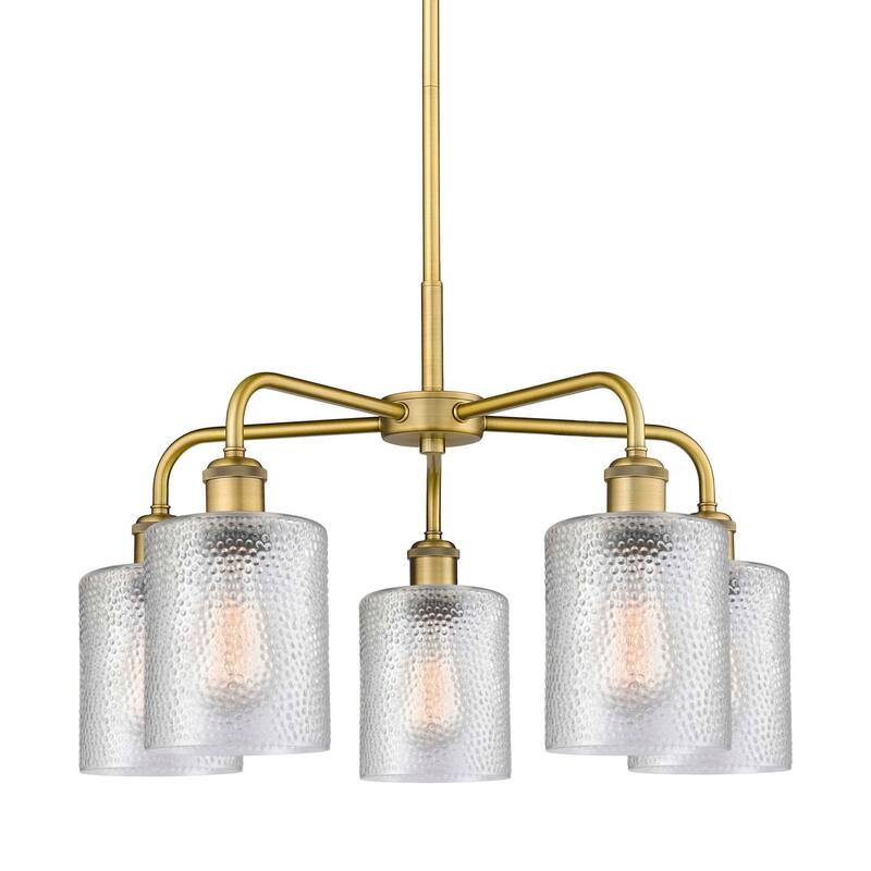 Innovations Lighting 516-5CR-15-23 Cobbleskill Chandelier Cobbleskill - Brushed Brass / Clear