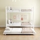 preview thumbnail 18 of 41, Metal Twin over Twin Bunk Bed with Trundle and Guardrail, Silver