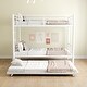 preview thumbnail 1 of 16, White Bunk Bed with Guardrail, Twin Over Twin Size White - Twin