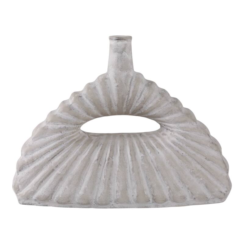 Pottery Vase Sculptural Open Center for Decorative Table Accent