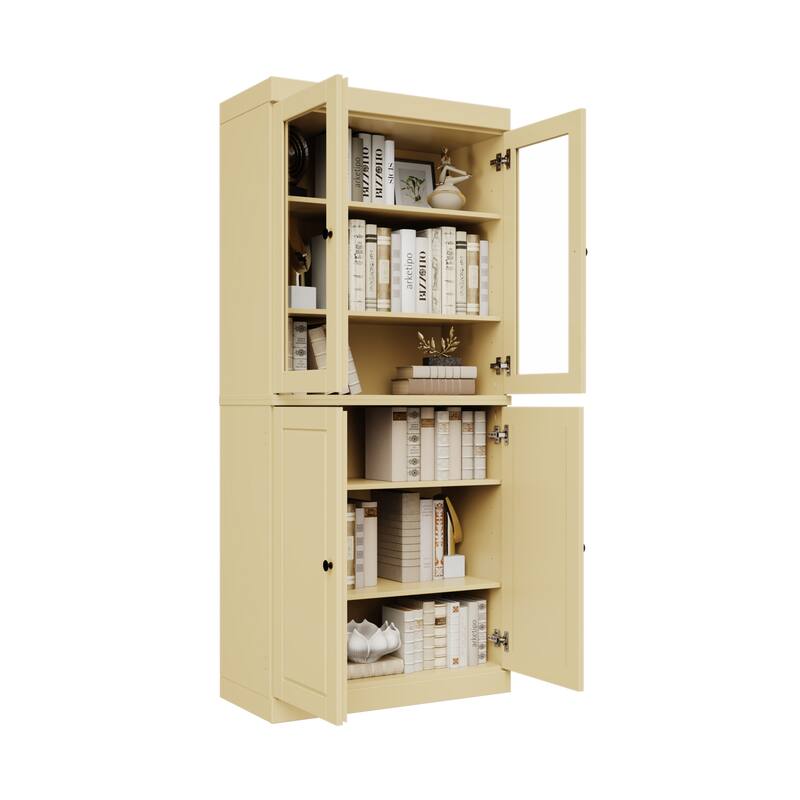 100% Solid Wood 6-Shelf Bookcase with Optional Doors by Palace Imports