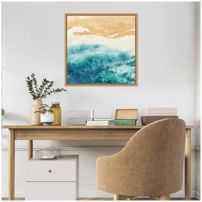 Kate and Laurel Sylvie On Warm Sand Framed Canvas by Janet Meinke-Lau