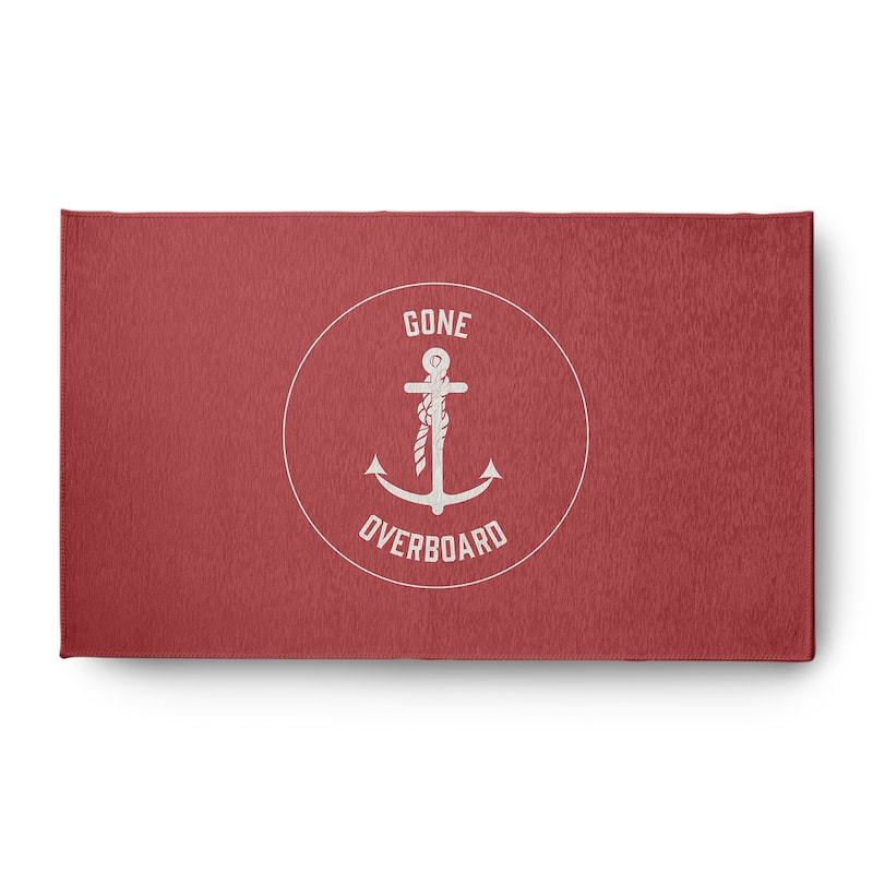 Gone Forever Overboard Nautical Chenille Rug - Ligonberry Red - 3' x 5'