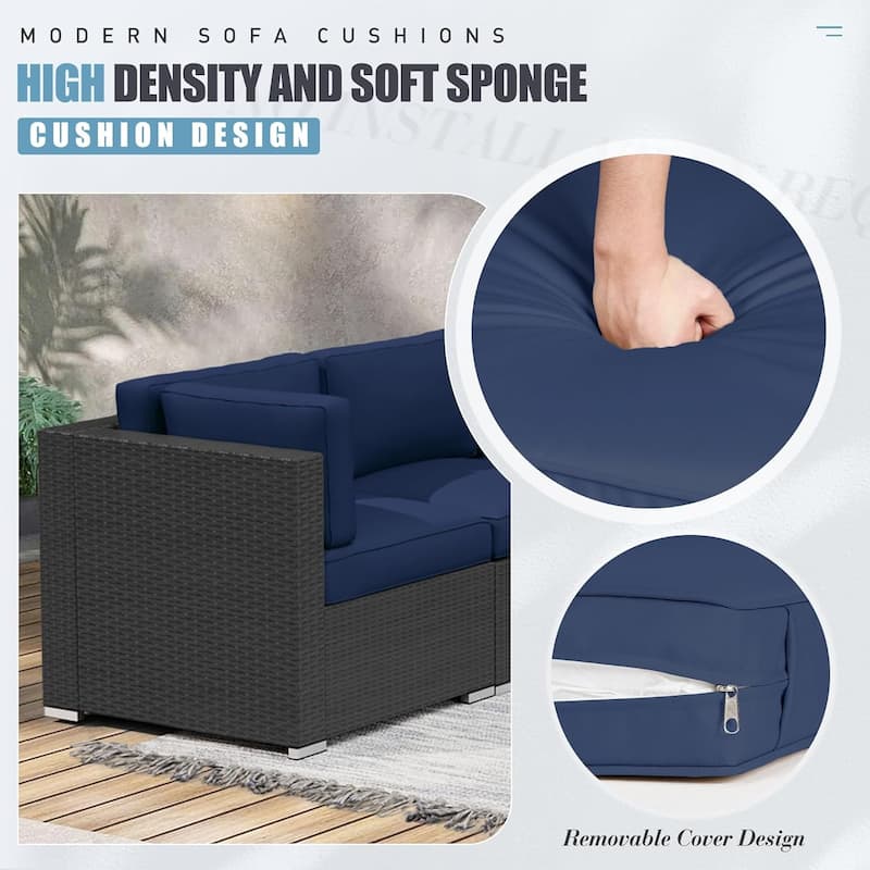 14 Piece Outdoor Patio Furniture Deep Seat Cushion Set Sofa Replacement Waterproof Cushions