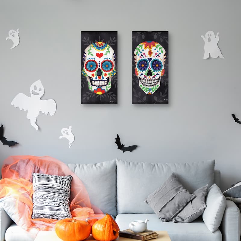 Sugar Skull II, III by Sheri Hart Canvas Art Print Set