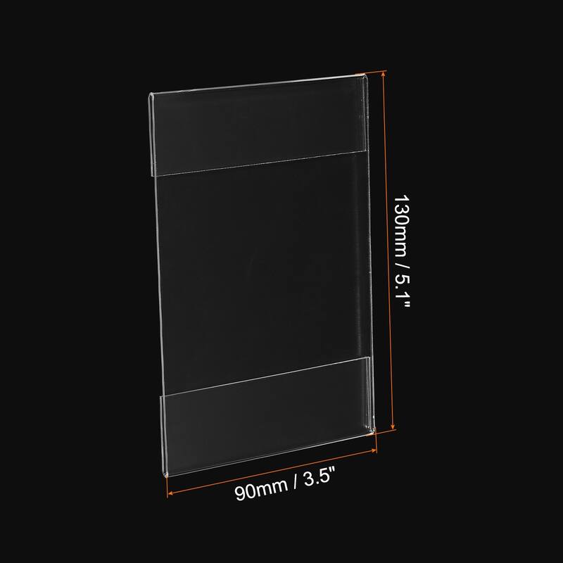 Wall Mount Price Tags Sign Holder Vertical Tagging Pack of 10 - Transparent - 5.1 x 3.5 Inch