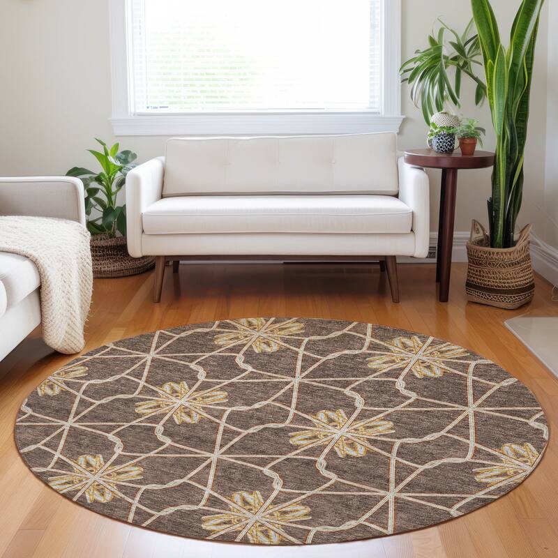 Machine Washable Indoor/ Outdoor Chantille Contempoary Whimsy Rug