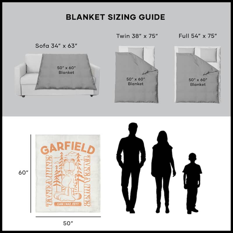 Nickelodeon Garfield Silk Touch Sherpa Throw Blanket