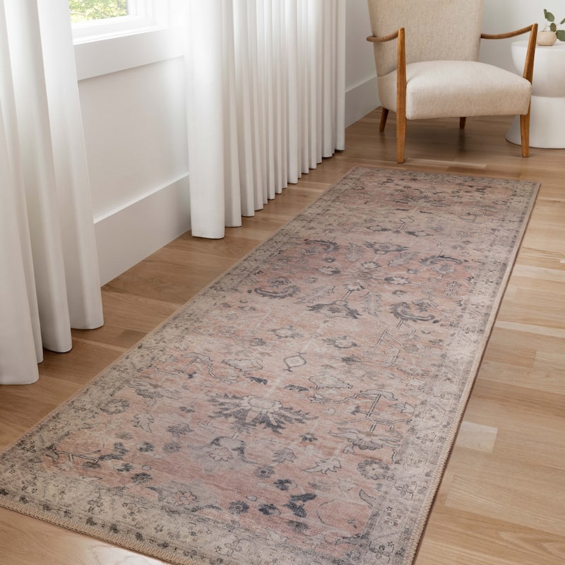 Alexander Home Venetian Printed Floral Distressed Rug