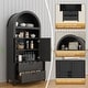 preview thumbnail 3 of 8, Arched Storage Cabinet Display Shelves 2 Drawers