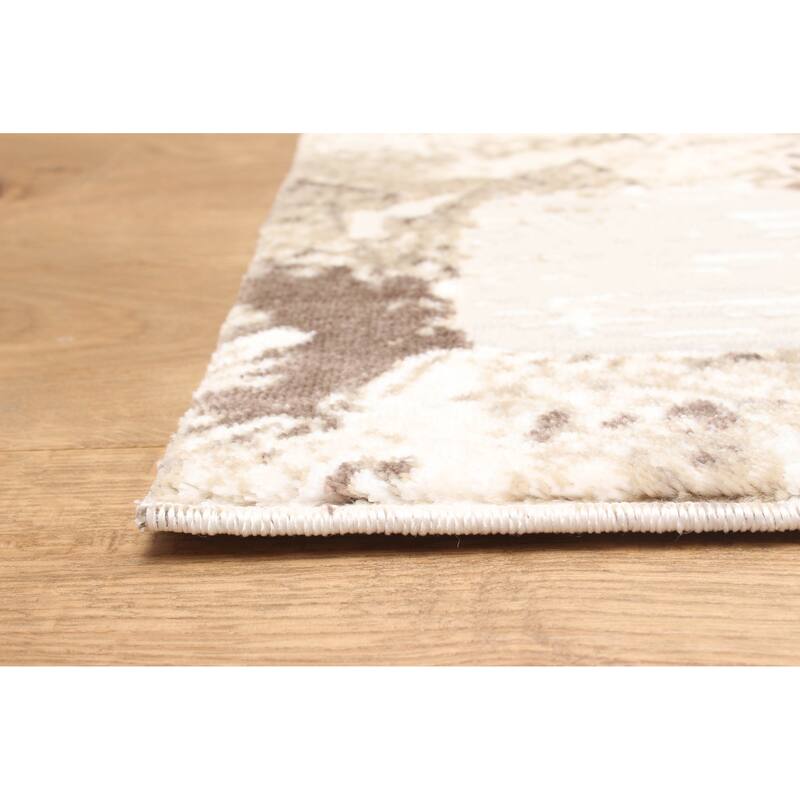 ECARPETGALLERY Machine Made Echo Tan Area Rug