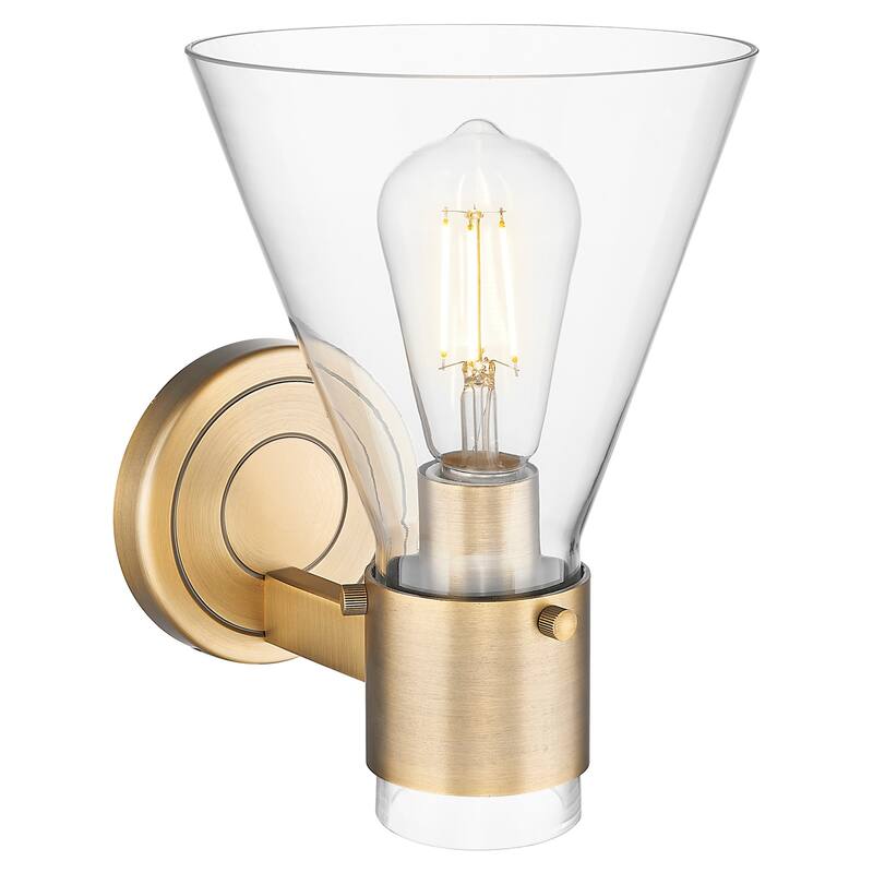Innovations Lighting 464-1W-G464C-7CL Lawton Cone 9" Tall Bathroom