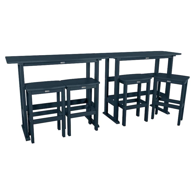 Lehigh 6-Piece Outdoor Balcony Set - Bar-height - Federal Blue