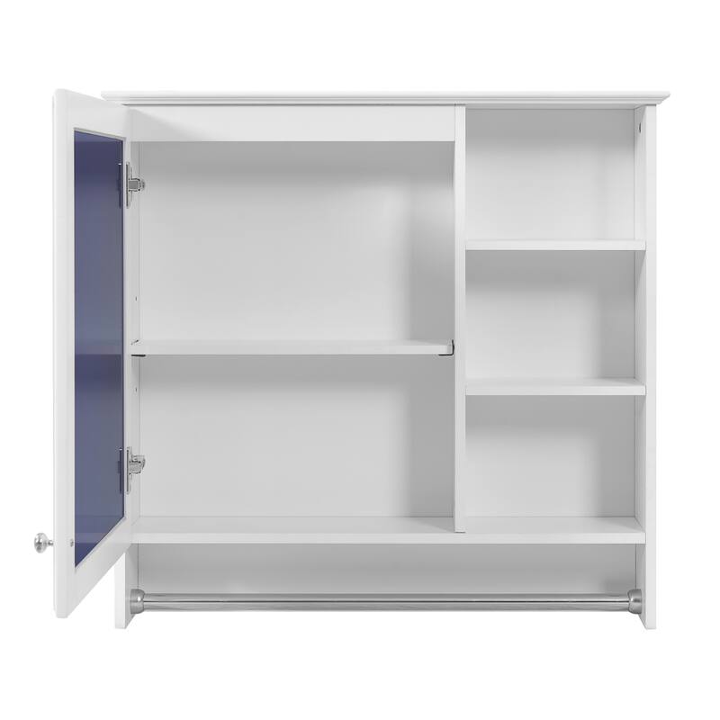 30 inch Wall-Mount 2-in-1 Mirror Cabinet with Adjustable Shelf, Soft-Closing Hinges, High-Quality MDF