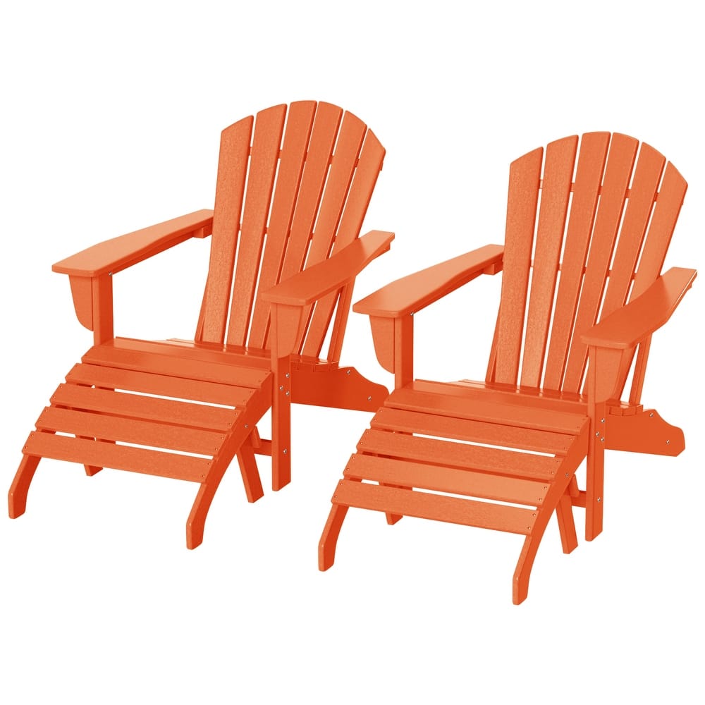 Altura Outdoor Eco-Friendly All Weather Adirondack Chairs with Ottomans (4-Piece Conversation Set)