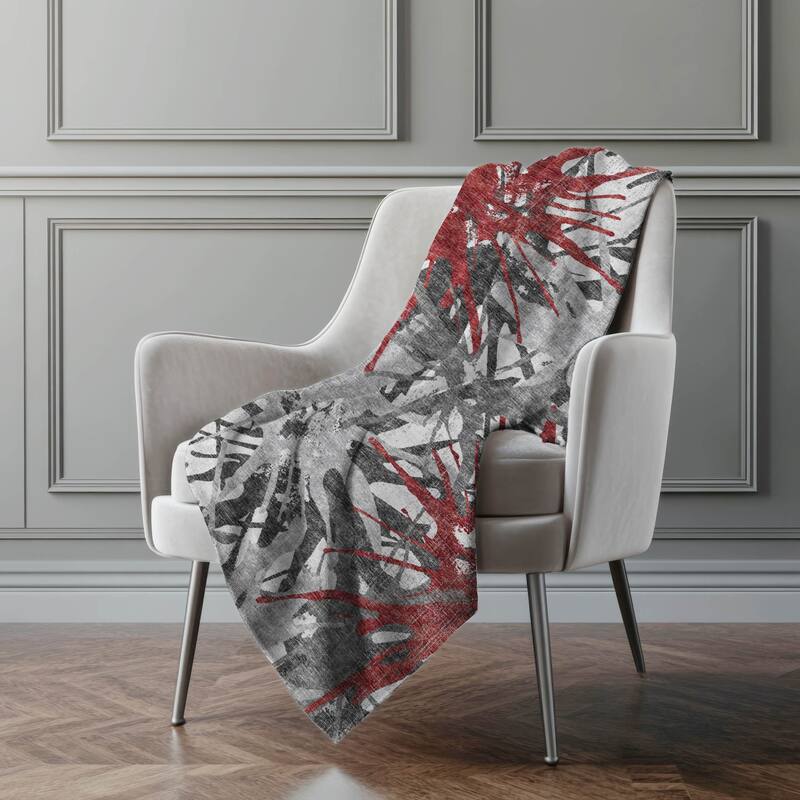 Premium Machine Washable ASB77 Modern Bursts Sherpa Throw Blanket
